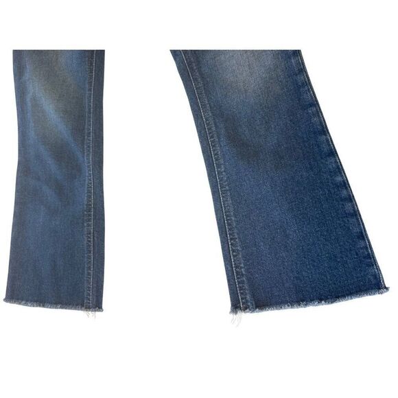 J.Crew Demi Boot Crop Jeans Frayed Cuff Med Rinse Sz 24 EUC Preppy Denim Goals - Picture 3 of 9